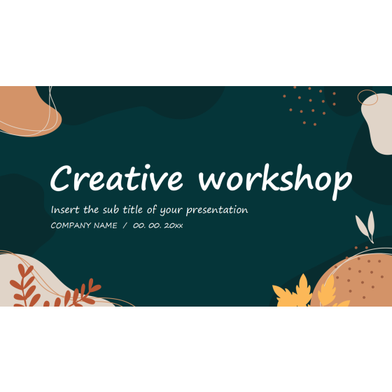 Dark Green‑Tone Art Brand Marketing Planning PPT Template